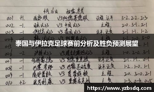 泰国与伊拉克足球赛前分析及胜负预测展望